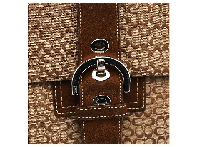 Coach Borsa Tote Soho Signature 6427 Beige Brown - vista 5