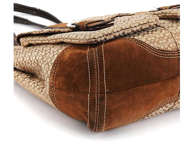Coach Borsa Tote Soho Signature 6427 Beige Brown - vista 7
