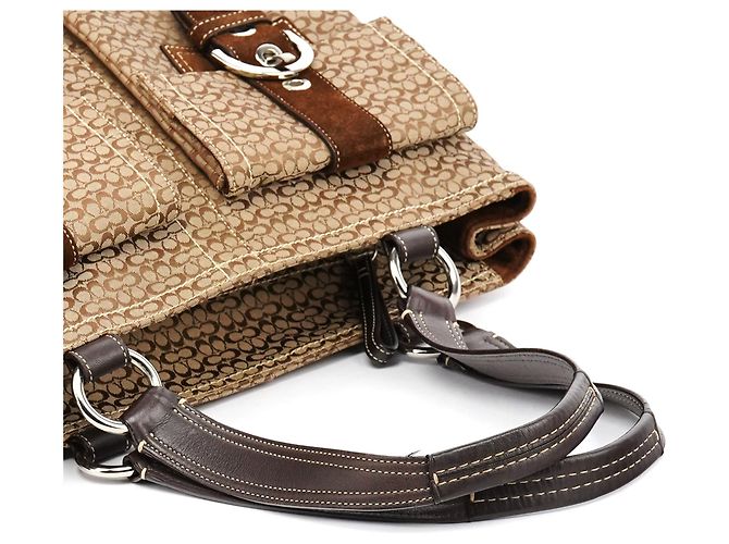 Coach Borsa Tote Soho Signature 6427 Beige Brown - vista 9