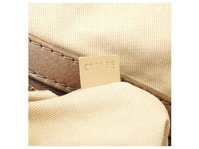 Chloé Borsa Tote Bay in pelle beige - vista 15