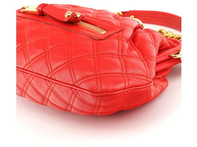 Marc Jacobs Picca borsa a tracolla Little Stam in pelle matelassé rossa - vista 10