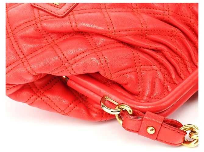 Marc Jacobs Picca borsa a tracolla Little Stam in pelle matelassé rossa - vista 12