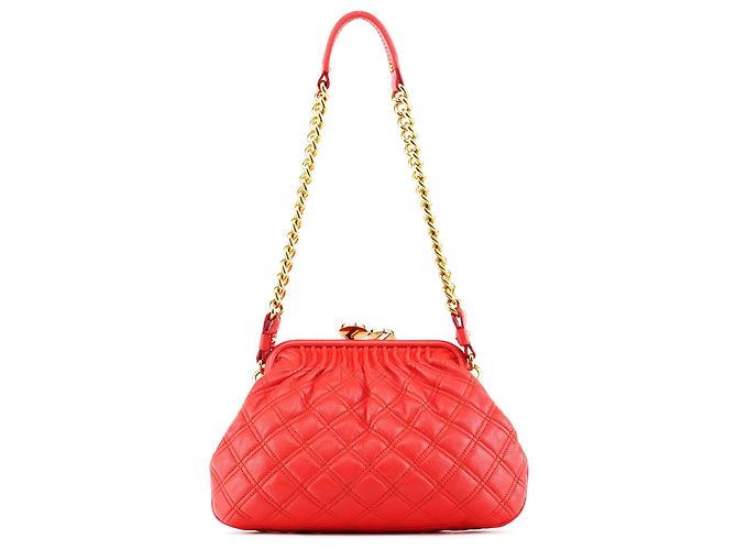 Marc Jacobs Picca borsa a tracolla Little Stam in pelle matelassé rossa - vista 3