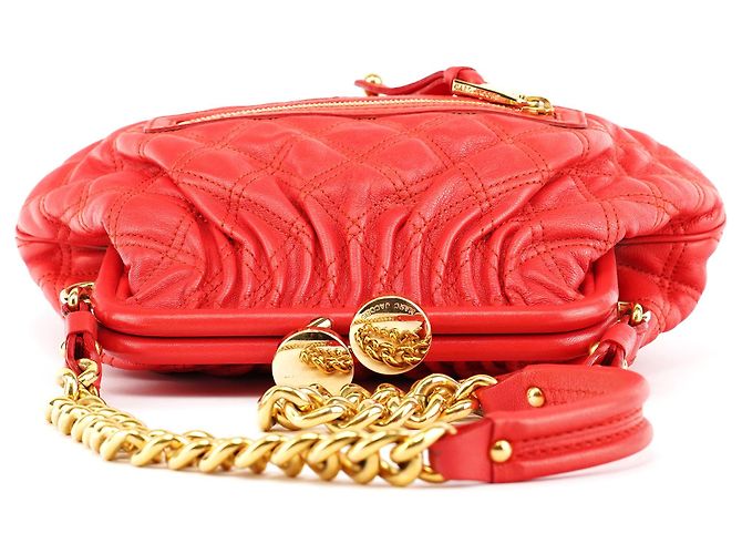 Marc Jacobs Picca borsa a tracolla Little Stam in pelle matelassé rossa - vista 4