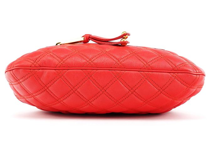 Marc Jacobs Picca borsa a tracolla Little Stam in pelle matelassé rossa - vista 5