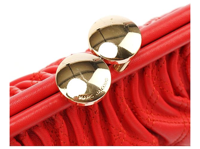 Marc Jacobs Picca borsa a tracolla Little Stam in pelle matelassé rossa - vista 6