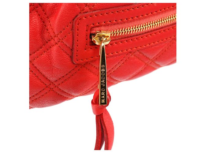 Marc Jacobs Picca borsa a tracolla Little Stam in pelle matelassé rossa - vista 8