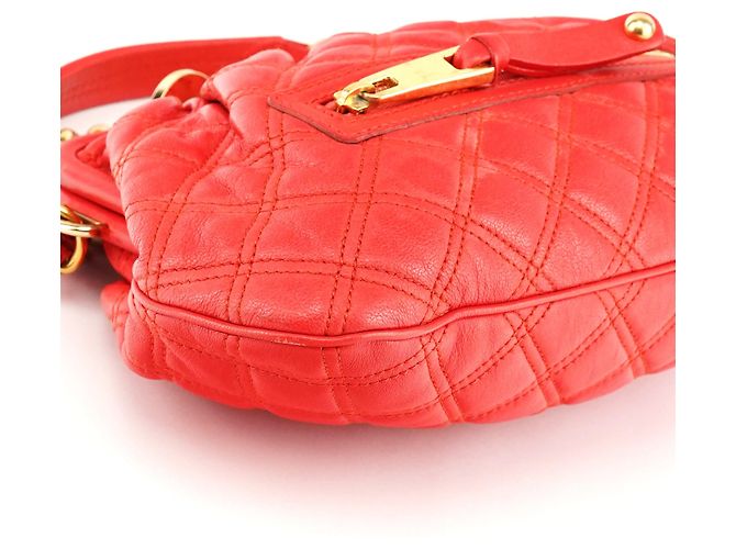 Marc Jacobs Picca borsa a tracolla Little Stam in pelle matelassé rossa - vista 9