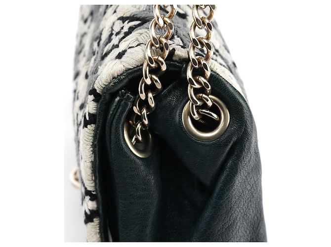 Chloé Graue Schultertasche aus Wollstrick mit Kette - Ansicht 7