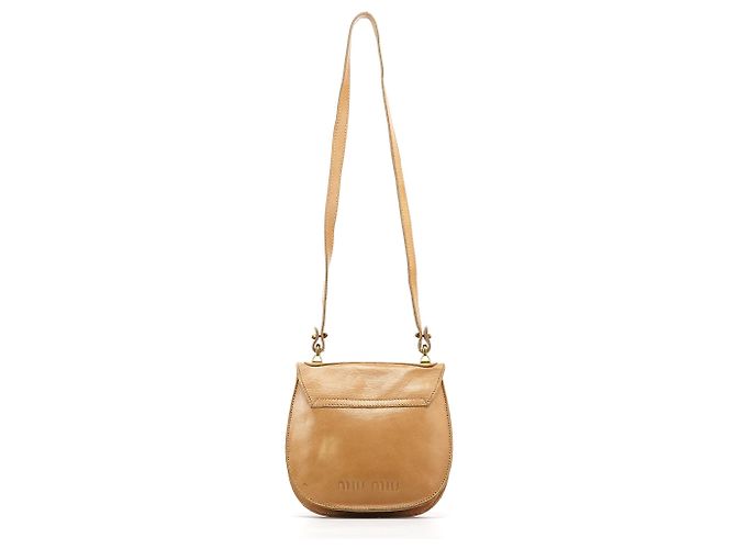 Miu Miu Borsa a tracolla in pelle beige - vista 3
