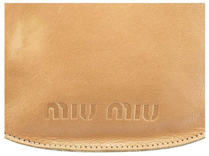 Miu Miu Borsa a tracolla in pelle beige - vista 6