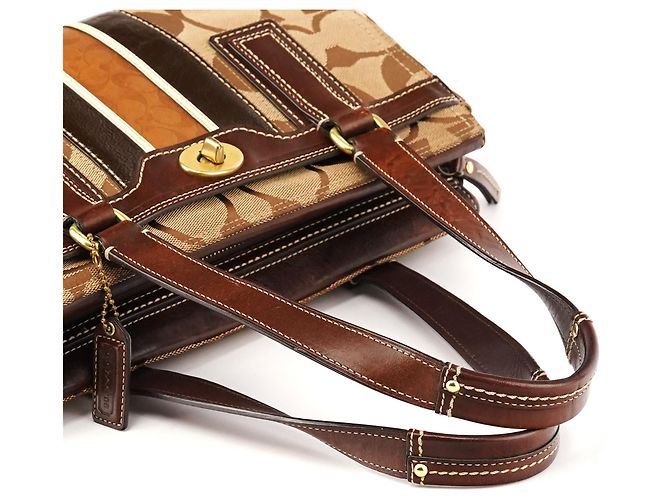 Coach 11620 Borsa Tote Signature Turnlock Beige Tan - vista 10