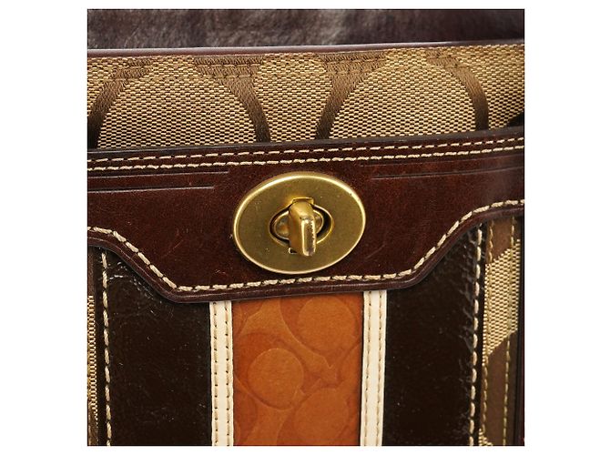 Coach 11620 Borsa Tote Signature Turnlock Beige Tan - vista 6