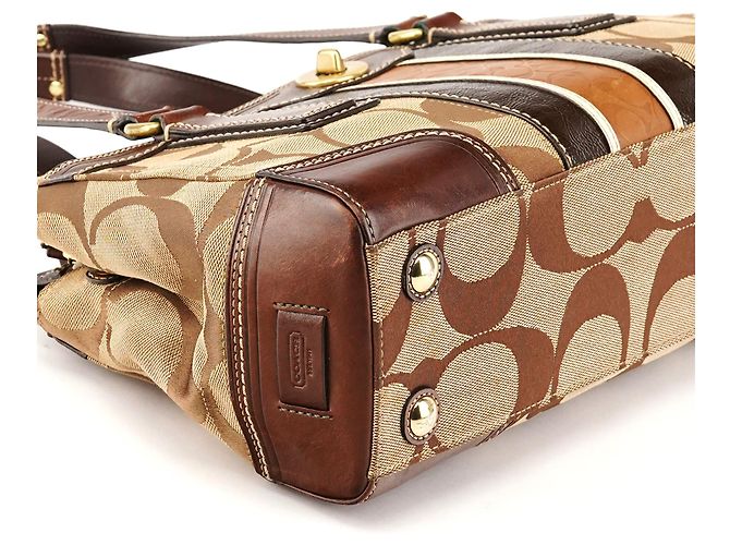 Coach 11620 Borsa Tote Signature Turnlock Beige Tan - vista 8