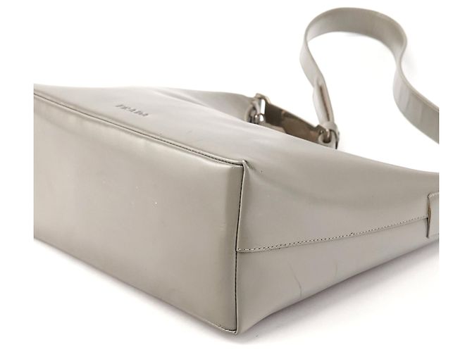 Prada Borsa a tracolla 1998 Grey Vitello Metallo - vista 12