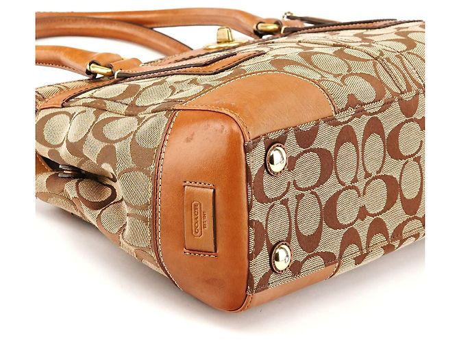 Coach 11062 Borsa Tote Signature Turnlock Beige Tan - vista 10