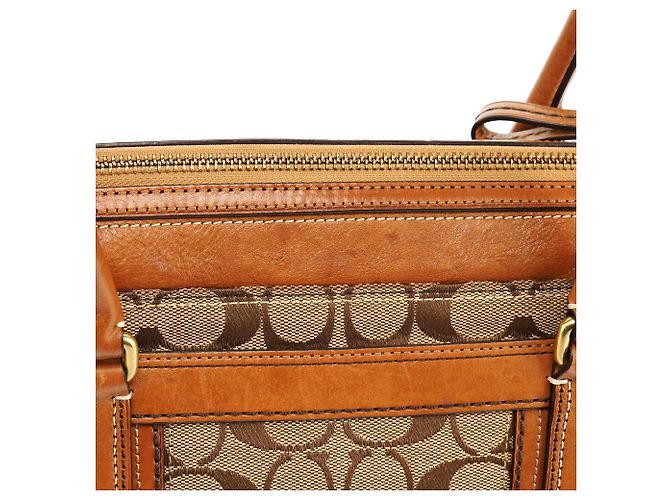 Coach 11062 Borsa Tote Signature Turnlock Beige Tan - vista 13