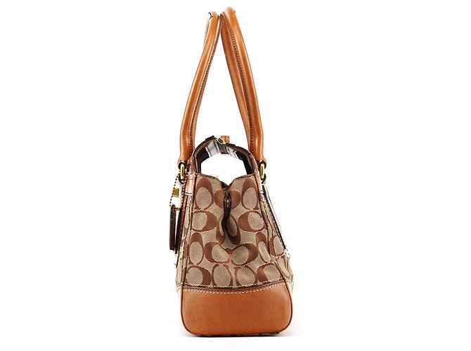 Coach 11062 Borsa Tote Signature Turnlock Beige Tan - vista 2