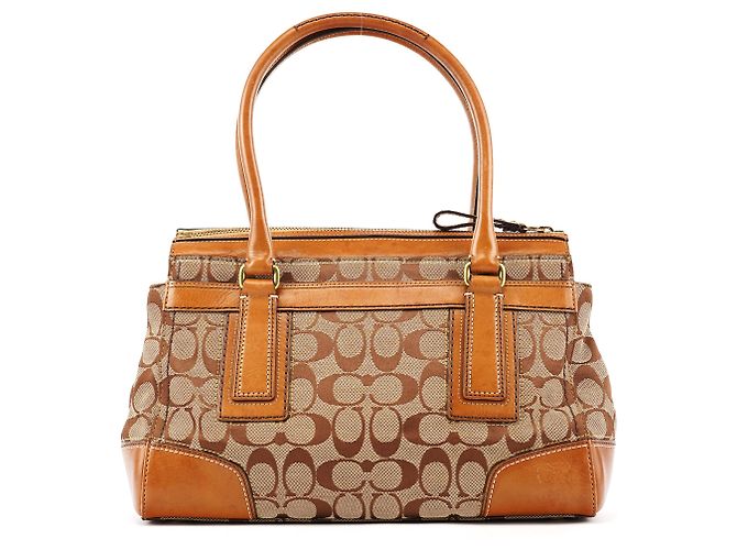 Coach 11062 Borsa Tote Signature Turnlock Beige Tan - vista 3
