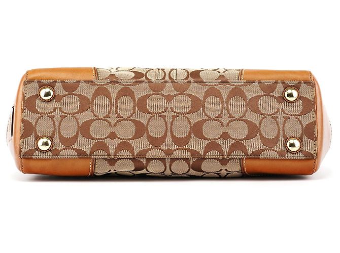 Coach 11062 Borsa Tote Signature Turnlock Beige Tan - vista 5