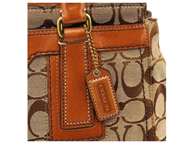Coach 11062 Borsa Tote Signature Turnlock Beige Tan - vista 7