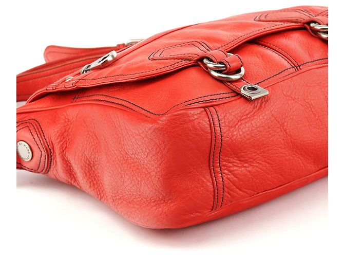 Marc by Marc Jacobs Borsa a tracolla in pelle rossa multi-tasche - vista 10
