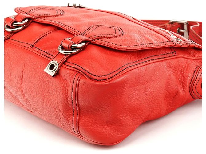 Marc by Marc Jacobs Borsa a tracolla in pelle rossa multi-tasche - vista 11
