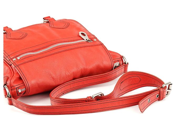 Marc by Marc Jacobs Borsa a tracolla in pelle rossa multi-tasche - vista 12