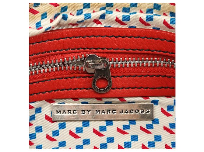 Marc by Marc Jacobs Borsa a tracolla in pelle rossa multi-tasche - vista 14