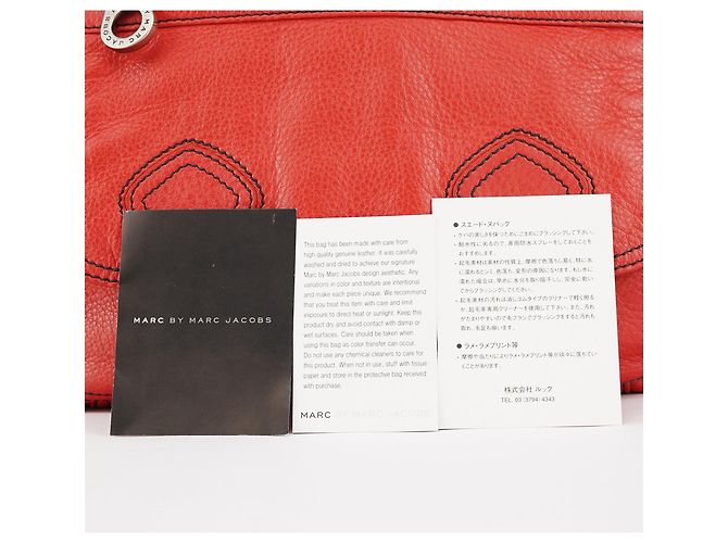 Marc by Marc Jacobs Borsa a tracolla in pelle rossa multi-tasche - vista 17