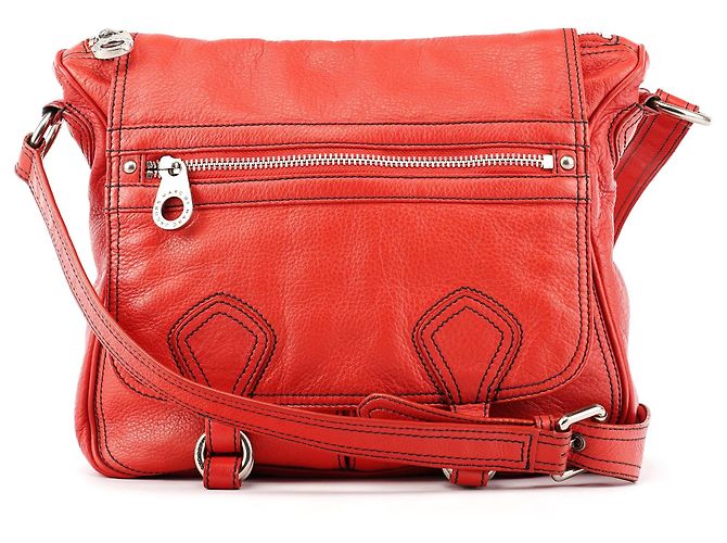 Marc by Marc Jacobs Borsa a tracolla in pelle rossa multi-tasche - vista 4