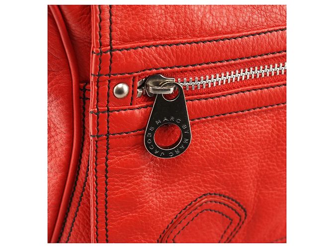 Marc by Marc Jacobs Borsa a tracolla in pelle rossa multi-tasche - vista 7