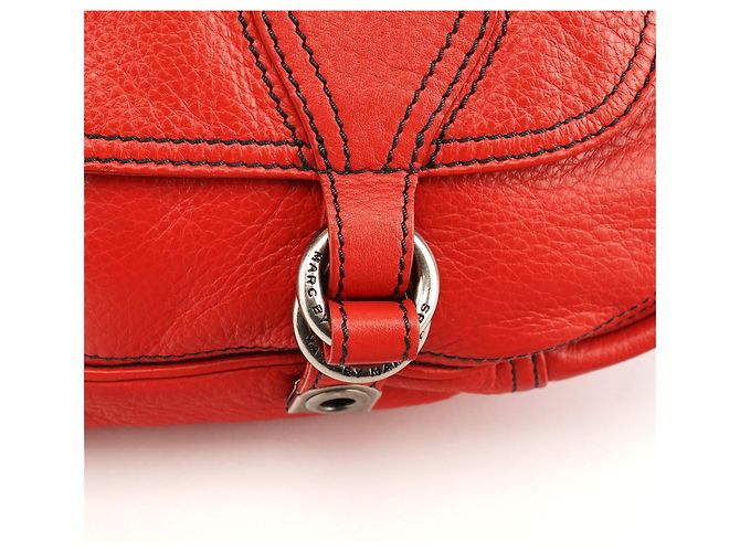 Marc by Marc Jacobs Borsa a tracolla in pelle rossa multi-tasche - vista 9