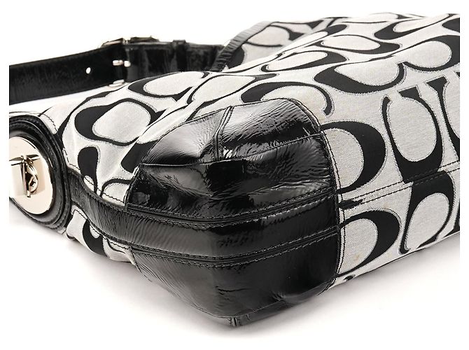 Coach Borsa a tracolla 19758M Grey Black Signature Turnlock - vista 7