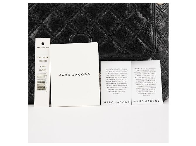 Marc Jacobs  mala de ombro em pele acolchoada preta com corrente - vista 10