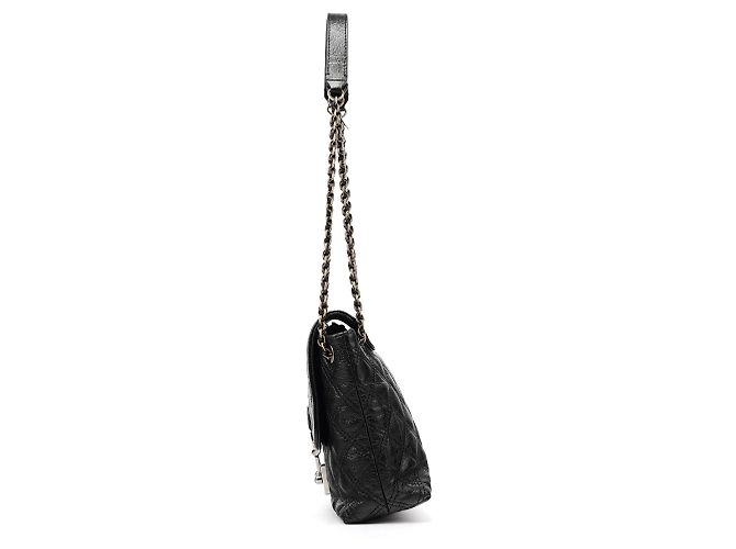 Marc Jacobs  mala de ombro em pele acolchoada preta com corrente - vista 2