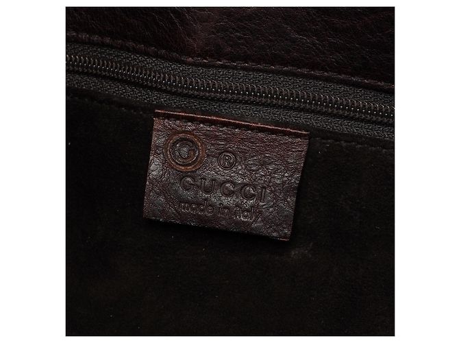 Gucci Tote in pelle marrone con chiusura a girevole 2002 - vista 12