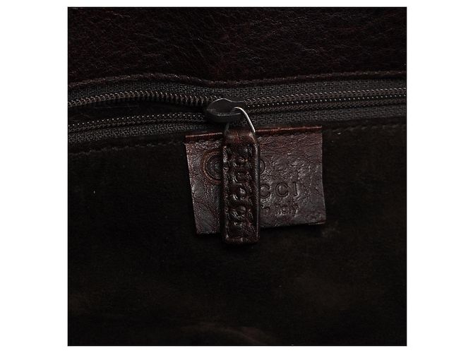 Gucci Tote in pelle marrone con chiusura a girevole 2002 - vista 13