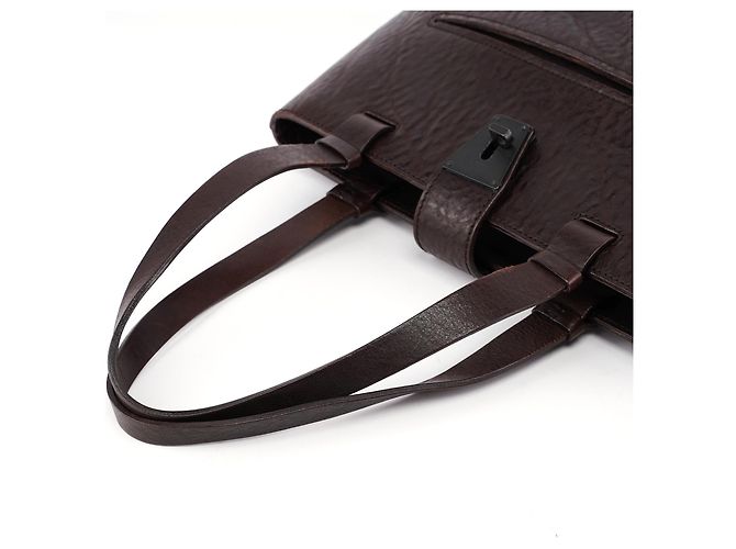 Gucci Tote in pelle marrone con chiusura a girevole 2002 - vista 9