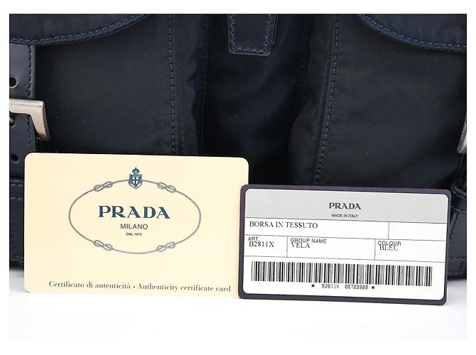 Prada Zaino B2811F Navy Tessuto Vela Backpack - vista 15