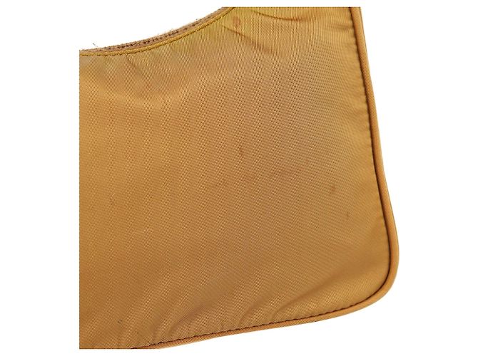 Prada Borsa Mini Hobo MV515 Beige Tessuto - vista 11