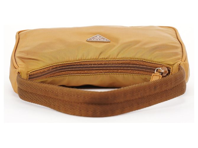 Prada Borsa Mini Hobo MV515 Beige Tessuto - vista 4