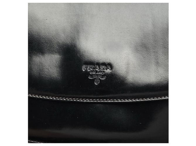 Prada Borsa a tracolla Sport 1995 in pelle spazzolato nera - vista 7