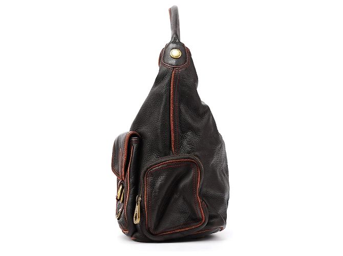 Marc by Marc Jacobs Borsa 2-Way in pelle marrone con tasche multiple - vista 2