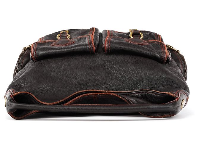 Marc by Marc Jacobs Borsa 2-Way in pelle marrone con tasche multiple - vista 4