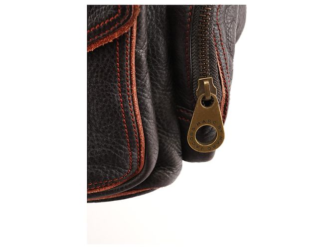 Marc by Marc Jacobs Borsa 2-Way in pelle marrone con tasche multiple - vista 6