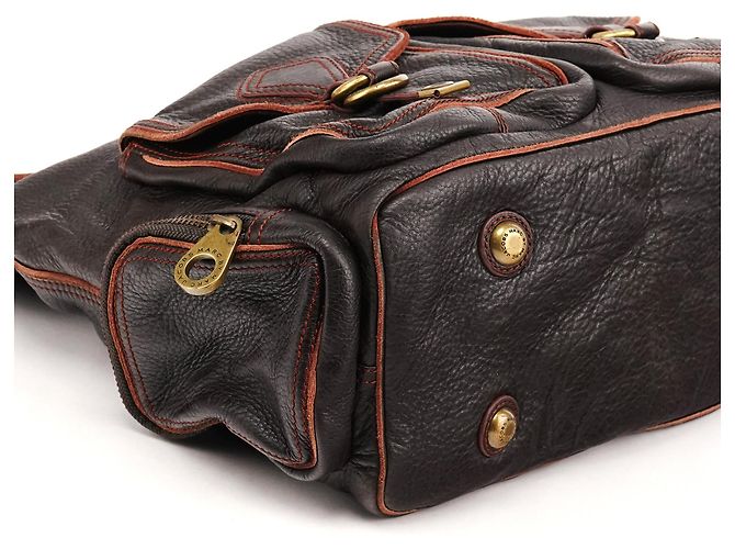 Marc by Marc Jacobs Borsa 2-Way in pelle marrone con tasche multiple - vista 8