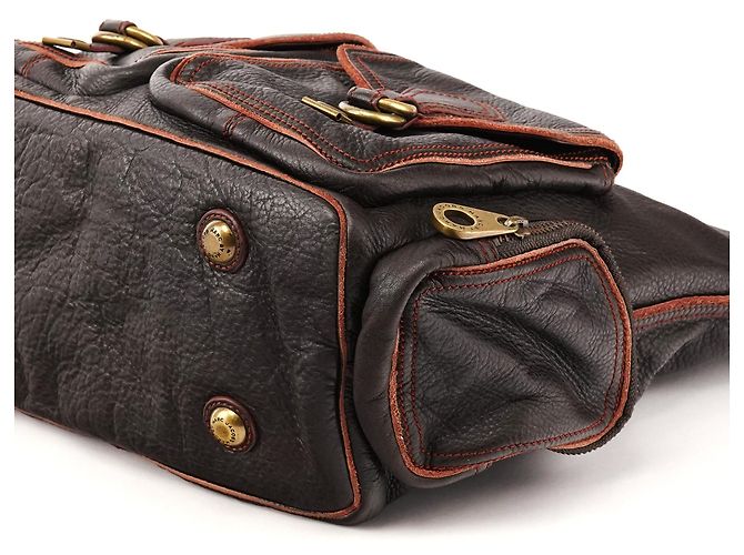 Marc by Marc Jacobs Borsa 2-Way in pelle marrone con tasche multiple - vista 9
