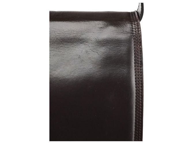 Yves Saint Laurent Borsa a tracolla con patta in pelle marrone - vista 11