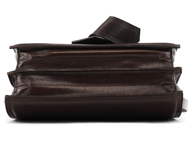 Yves Saint Laurent Borsa a tracolla con patta in pelle marrone - vista 5